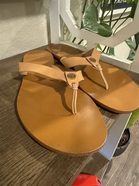 Tory Burch Nude Manon Thong Sandal Natural Vachetta L Gem