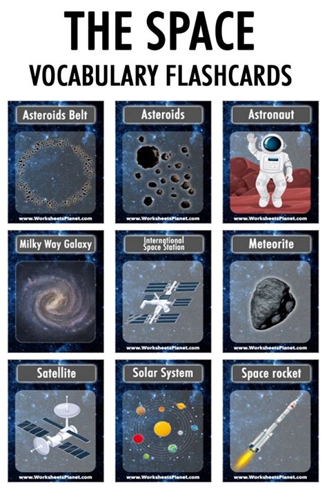 Space Vocabulary Flashcards | Space vocabulary, Flashcards, Vocabulary