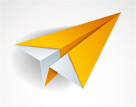 Premium Vector | Origami paper folded toy plane, 3d realistic vector ...