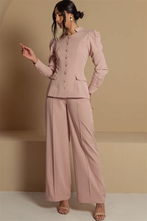 Conjunto Yasmin Nude Manga Longa Vista Branco Jalecos