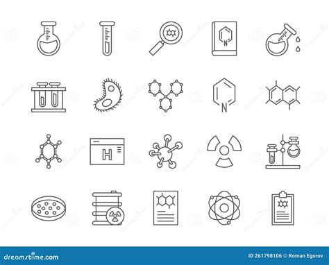 Science Laboratory Icons Biology And Chemistry Scientific Research