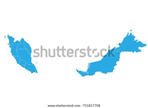 Map Malaysia High Detailed Vector Map Stock Vector Royalty Free