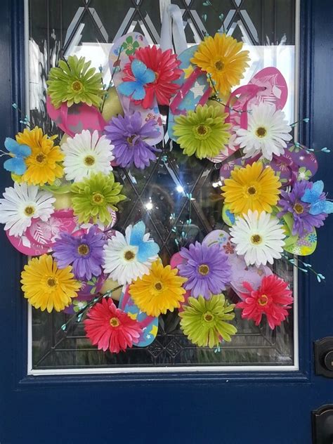 Dollar Store Flip Flops And Flowers On A Pool Noodle Summer Wreath