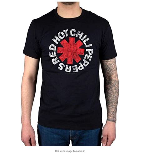 Official Red Hot Chili Peppers Asterisk Distressed T Shirt Rock Band T Shirts