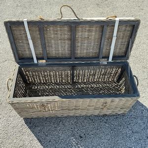 Key Largo Rattan Storage Bench With Cushion Etsy