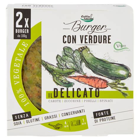 Cottin Tavola 100 Vegetale Burger Con Verdure Il Delicato 2 X 100 G