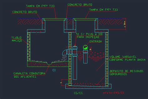 Caixas De Gordura Esgoto E Pluvial Detalhes Em Dwg Autocad