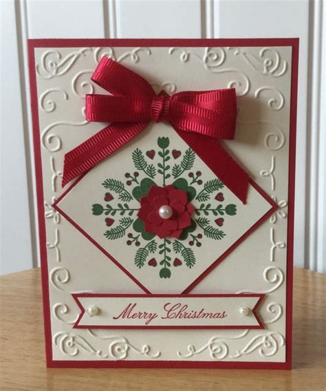 A Christmas Card With A Red Bow On It