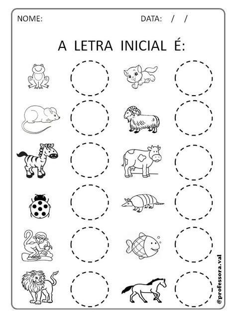 Atividade Letra Inicial Educação Infantil - 67 ideias de LETRA INICIAL DO NOME | atividade com o nome, atividades ...