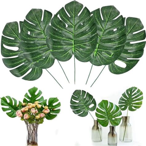 Qmcsoi Pcs Artificial Green Turtle Leaf Fake Plant Simulated Fake