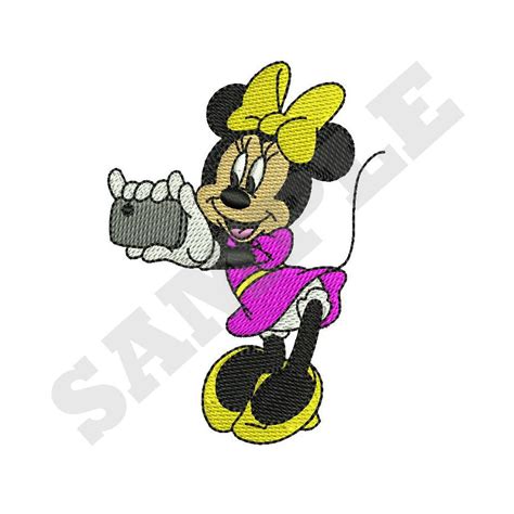 Minnie Mouse Selfie Machine Embroidery Design Etsy Uk