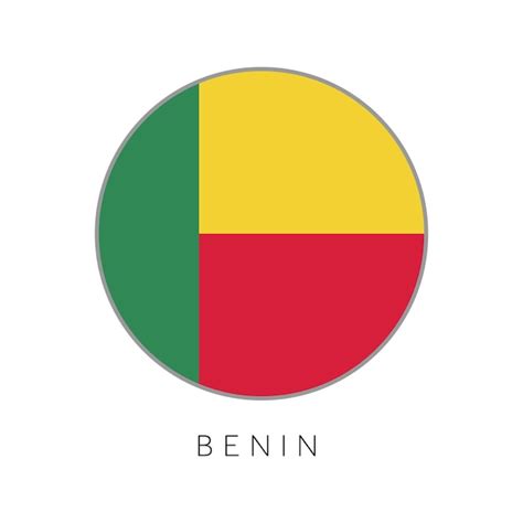 Ícone de vetor de círculo redondo da bandeira de benin Vetor Premium