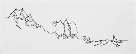 Landscape Line Drawing at PaintingValley.com | Explore collection of ...