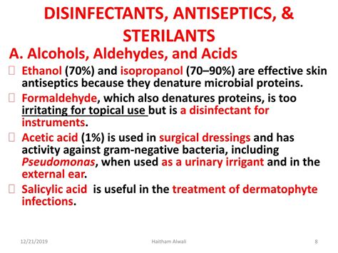 PPT - URINARY ANTISEPTICS , DISINFECTANTS, ANTISEPTICS, & STERILANTS