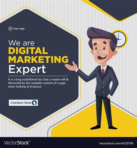 Banner design of digital marketing Royalty Free Vector Image