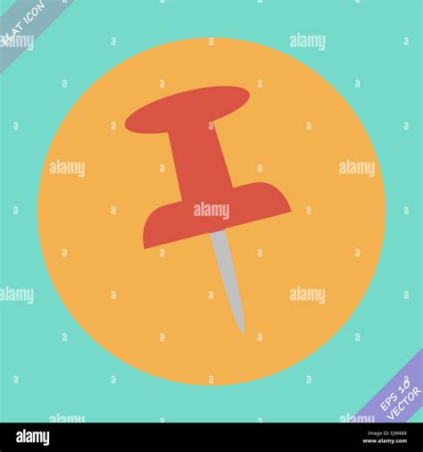 Push Pin Icon Vector Illustration Flat Design Stock Photo Alamy