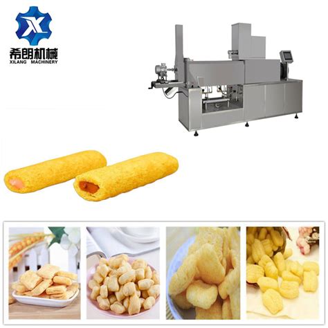 Twin Screw Extruder Puffed Corn Core Filling Food Equipment Customized