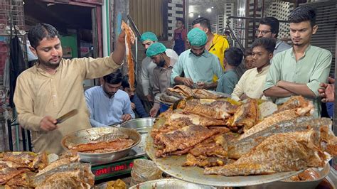 Fried Fish Grilled Fish Lahore Biggest Sea Food Street Street Food