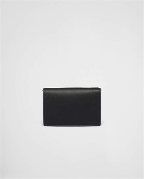 Black Saffiano Leather Mini Envelope Bag Prada