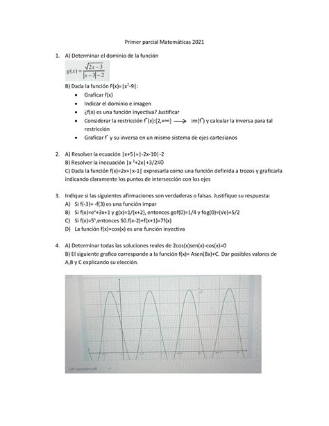 Primer parcial Matemáticas 2021 tema 1 Primer parcial Matemáticas