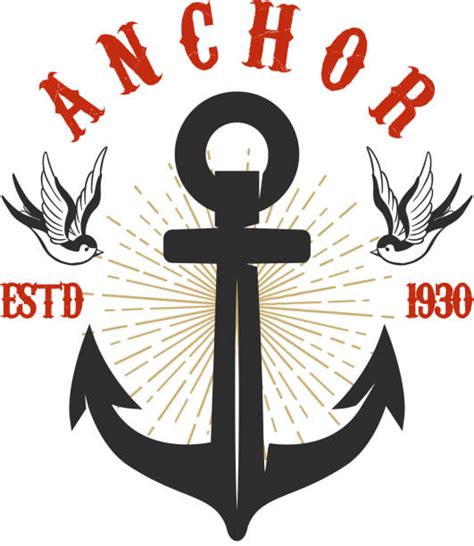 160 Traditional Anchor Tattoo Designs Drawing Stock Illustrations