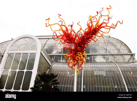 Chihuly blown glass sculpture exhibited at Kew Gardens, London Stock ...