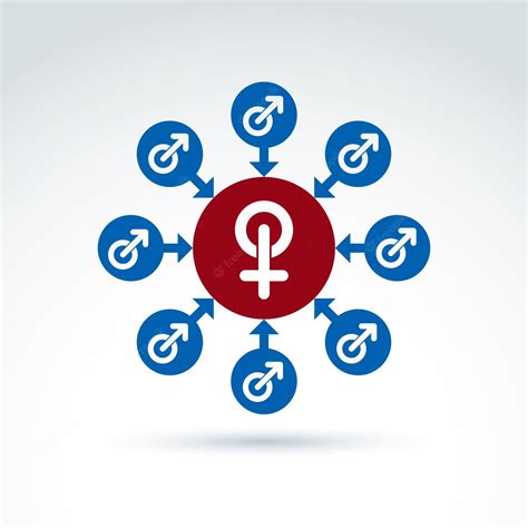 Premium Vector Blue Male And Red Female Signs Connected With Arrows