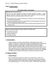 F2016 Impact Cratering 3 Pdf AST 113 Fall 2016 Exploring Impact