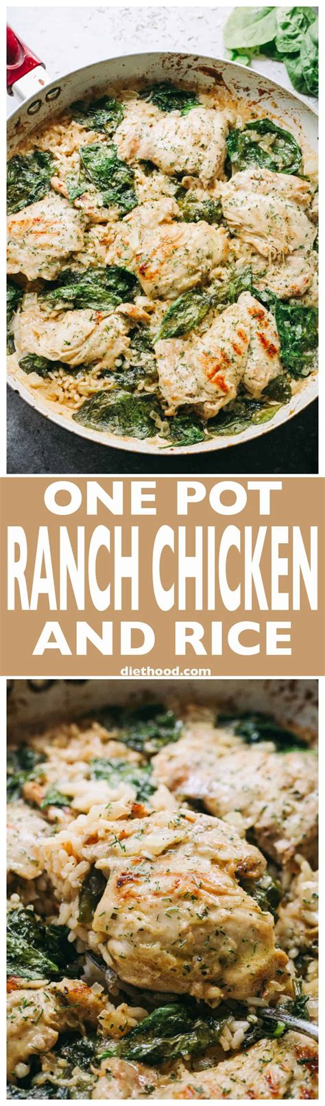 One Pot Ranch Chicken And Rice Recipe Diethood