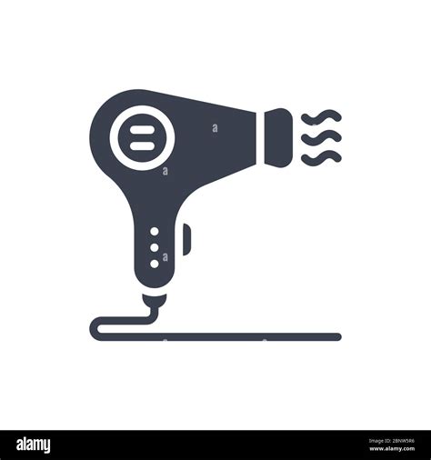 Vector Illustration Of One Hair Dryer Icon Or Logo With Black Color And