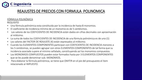 Reajustes De Precios Con Formula Polinomica Pdf