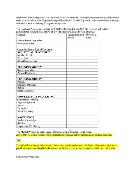 Printable Cognitive Assessments For Adults