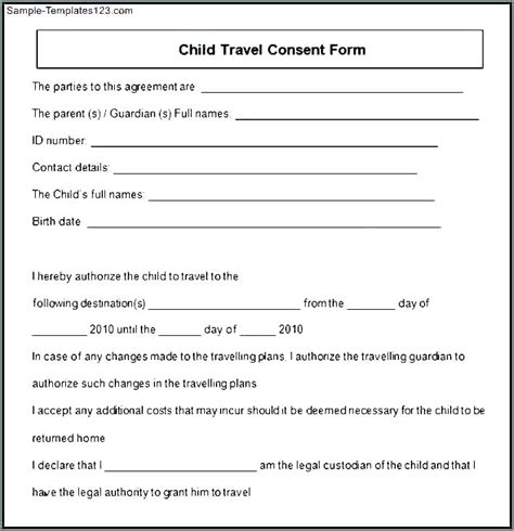 Traveling With One Parent Consent Form Canada 2023 Printable Consent