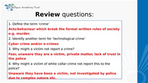 Level 3 Criminology Wjec Unit 1 Teaching Resources