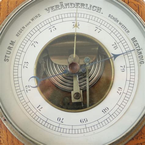 Maritime BAROMETER Wood Brass Atmospheric Pressure Etsy