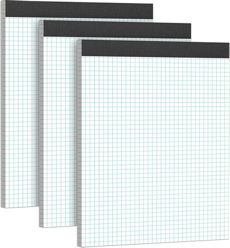 Graph Paper Pad 3 Pack White Graph Pads 85 X 11 Letter