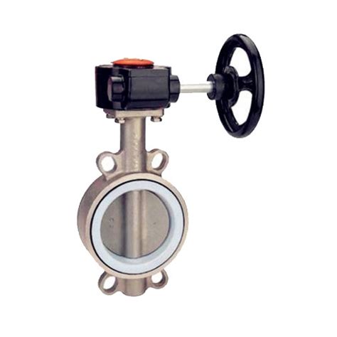 Stainless Steel Wafer Butterfly Valve With Gearbox And Handwheel