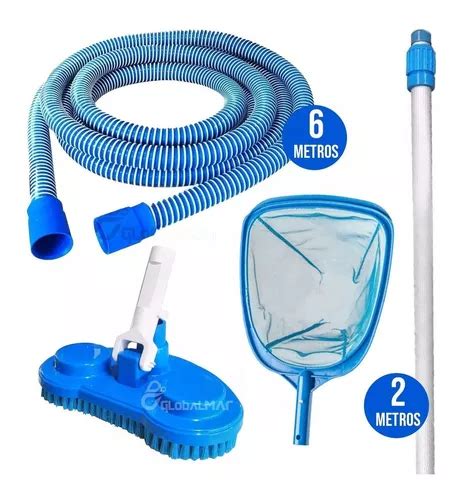 Kit Limpeza Piscina Inflável Intex Cabo Mangueira Aspirador