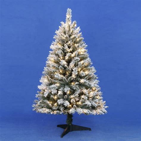 Trim A Home® 4.5ft Flocked Christmas Tree with Clear Lights