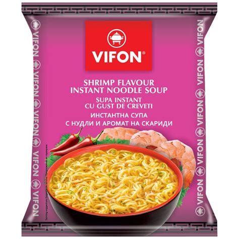 Лапша быстрого приготовления со вкусом креветки Vifon, пачка 60 г ...