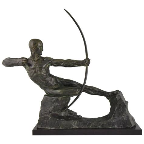 Hercules French Art Deco Bronze Sculpture Male Nude Archer Victor Demanet At Stdibs