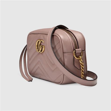 Mini Tasche Gg Marmont Aus Matelass In Blassrosa Leder Gucci De