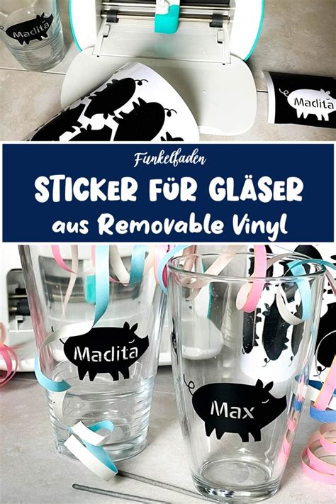 Sticker plotten für Gläser mit Cricut Joy Funkelfaden