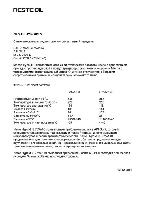Neste Hypoidi S 75W-90 API GL-5 свежее - Страница 10 - Лабораторные ...
