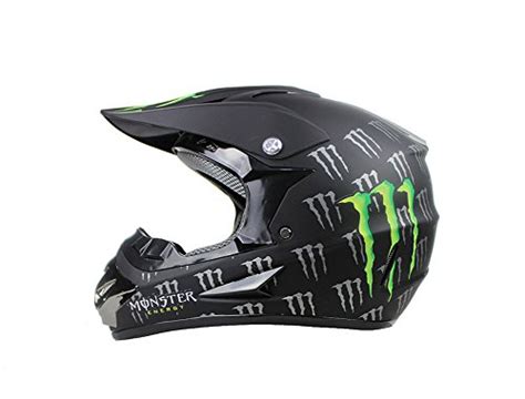 White Black Monster Energy Dirt Bike Motorcycle Helmet, 59% OFF