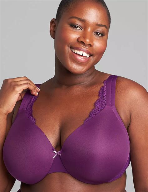 Smooth Lightly Lined Full Coverage Bra With Lace Trim Lanebryant