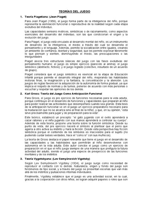 Teorías Del Juego | PDF | Aprendizaje | Pensamiento 