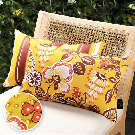 Phantoscope Outdoor Waterproof Floral Printed Decorative Throw Pillow