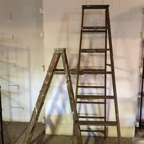 Two Wooden Step Ladders B Mg