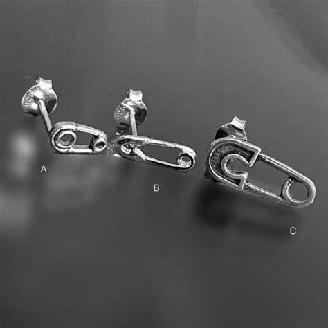 925 Solid Sterling Silver Safety Pin Earrings Safety Pin Etsy